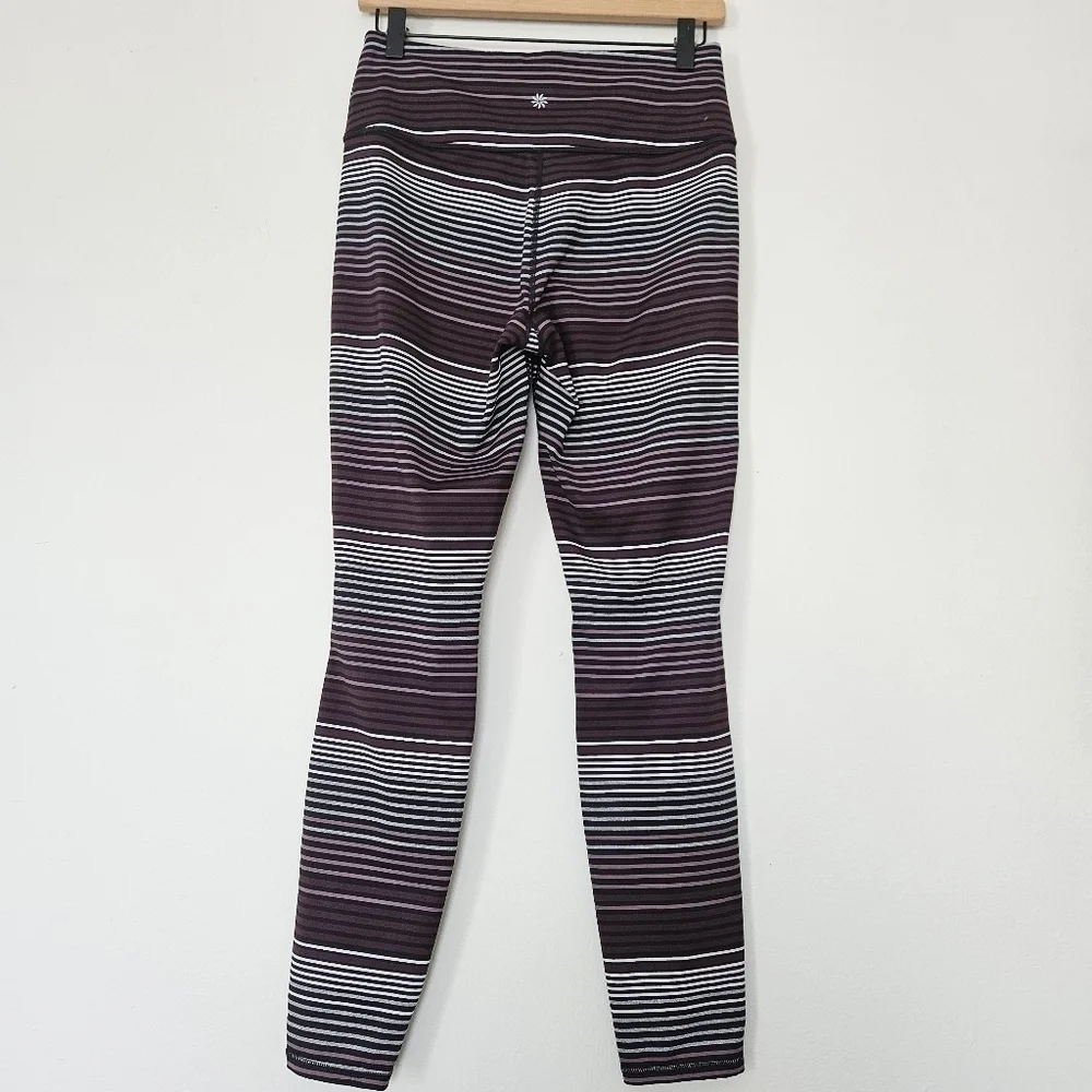 Athleta purple stripe expanse chaturangs leggins size M